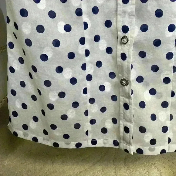 KAREN SCOTT petite POLKA DOT button down SHIRT TOP - Picture 5 of 9